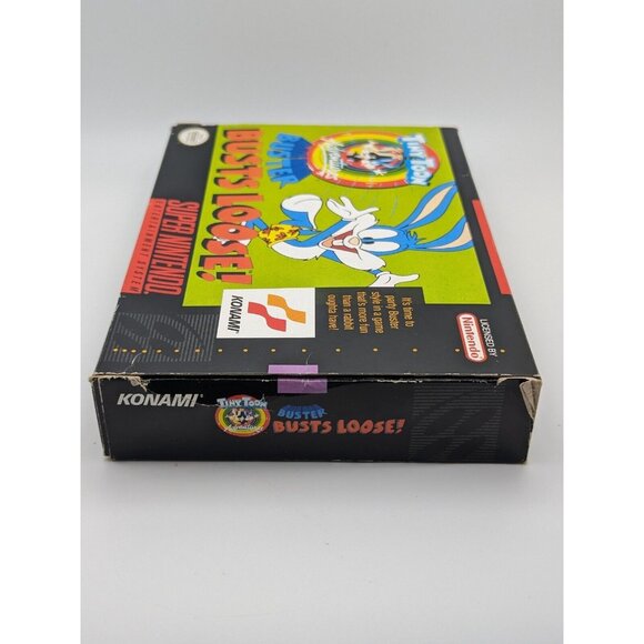 Tiny Toons Buster Busts Loose (SNES Super Nintendo 1993) Game & Box Tested Works - Picture 6 of 12